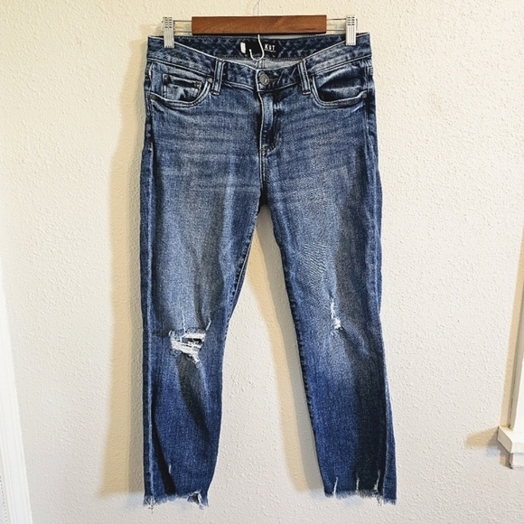 Kut From The Kloth | Reese Ankle Straight Leg Mid Rise Crop Stretch Jeans - Picture 1 of 14